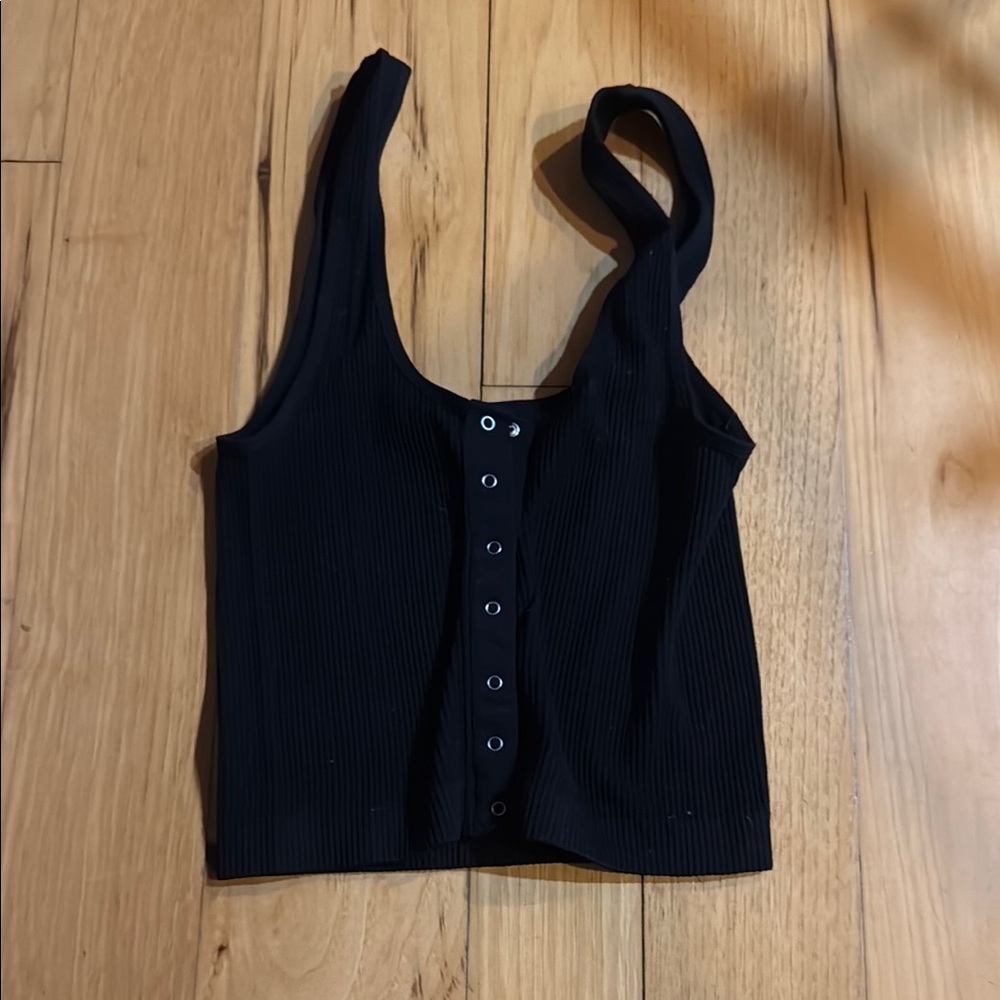 Black Button-Up Women's Top